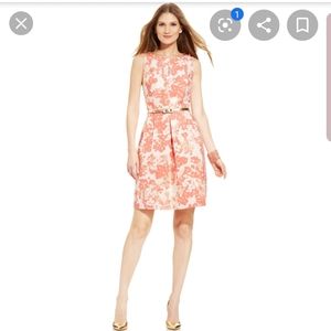 NWOT Tahari ASL: Metallic Jacquard Floral Dress